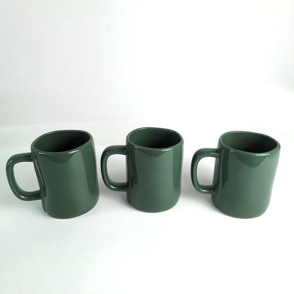 Set of 3 Rae Dunn TREE-RIFIC Summer Camping Coffee Tea Mugs NEW Green Ceramic - Picture 3 of 5